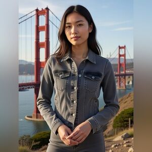 Gap Gray Denim Jacket Size Medium